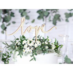 Zápich na dort dřevěný "Love"